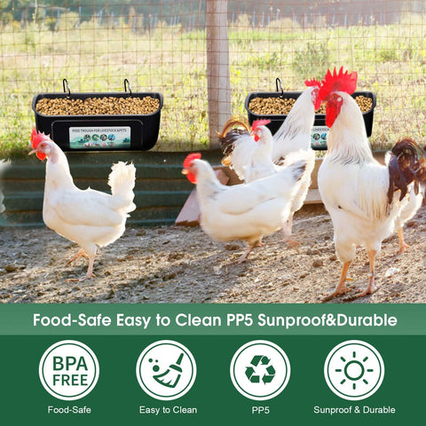 PIREKZUNT poultry feeder assembly kit enables quick setup on fences or walls.