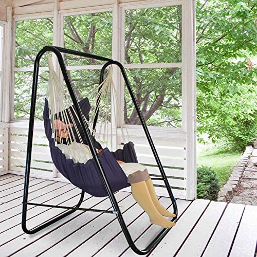 PIRNY Heavy-Duty Hammock Stand in grey for versatile indoor and outdoor use.