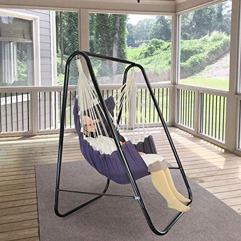 PIRNY heavy-duty steel hammock stand in grey supports up to 500 lbs.
