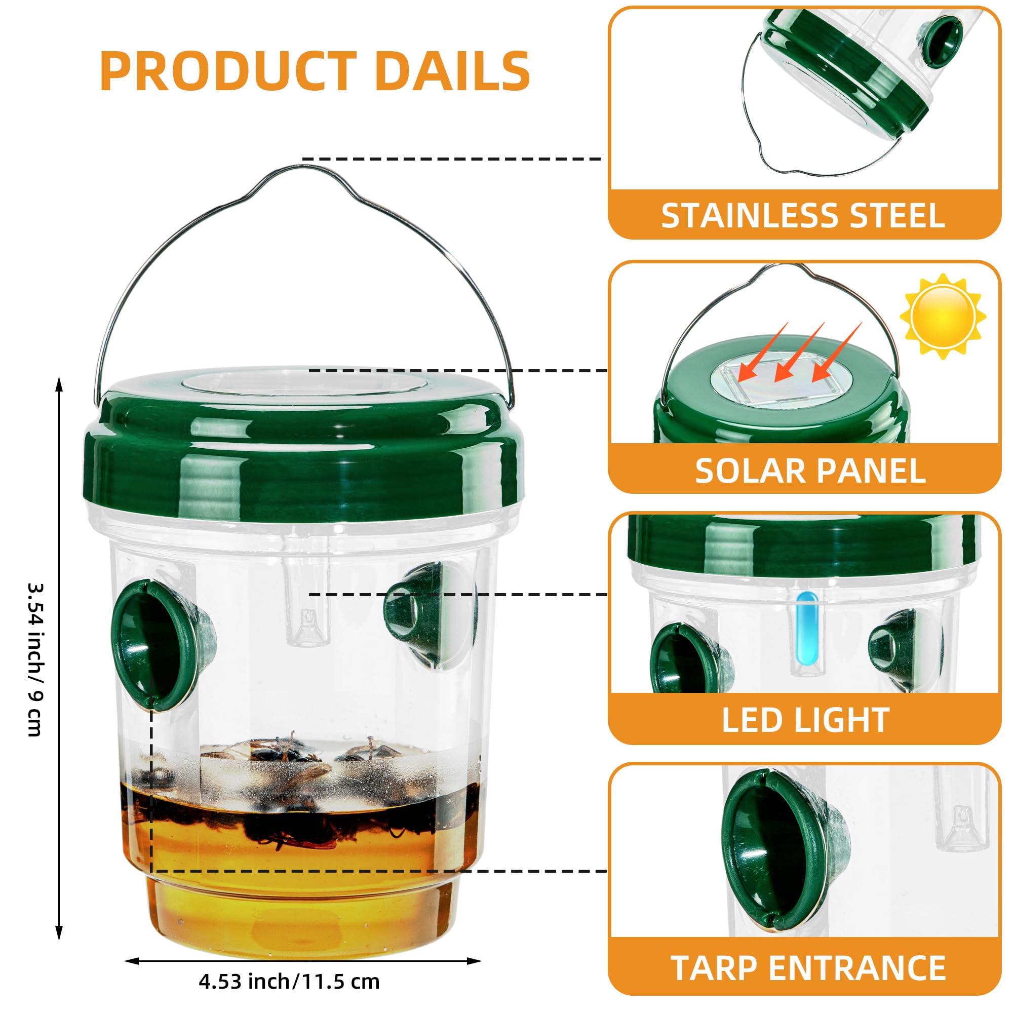 Pirosim 3pc traps rugged, weatherproof build for seasonal outdoor use.