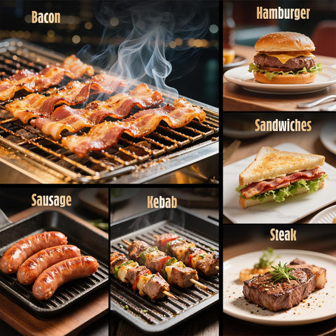 Pisol bacon press delivering uniform bite and sear