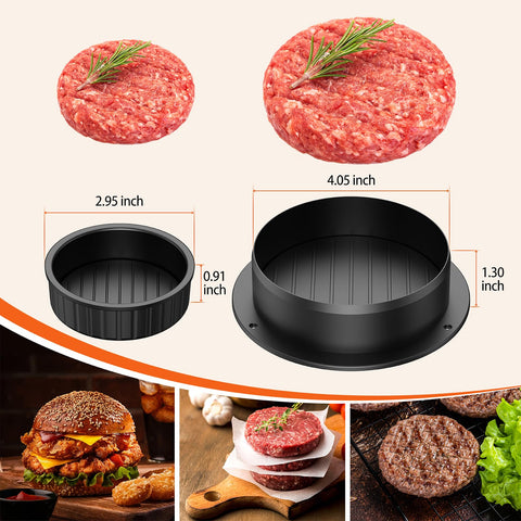 Pisol Hamburger Press 4in1 with patty sizes creates 4-inch patties and mini sliders.