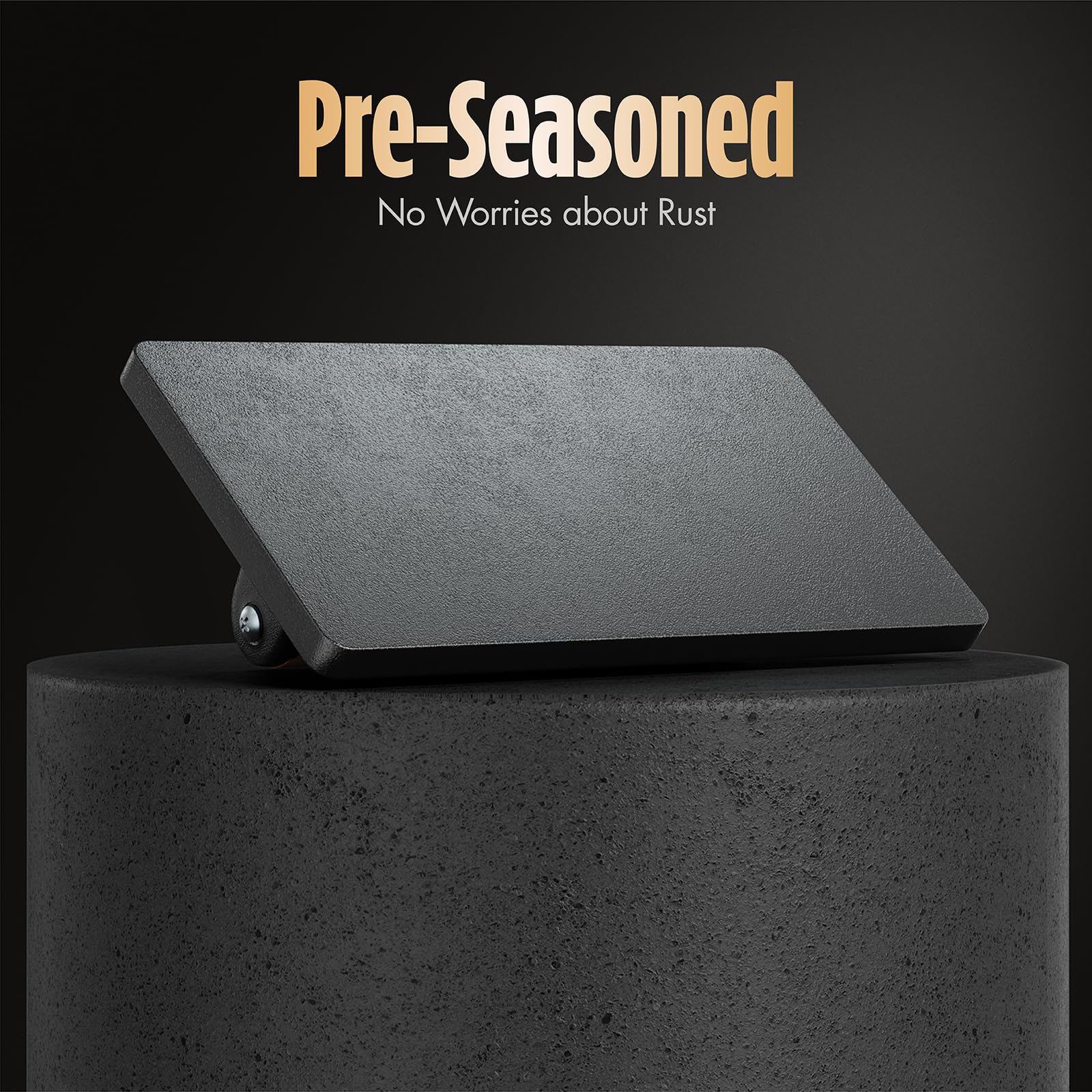 Pisol Smash Burger Press on griddle promotes even heat distribution.