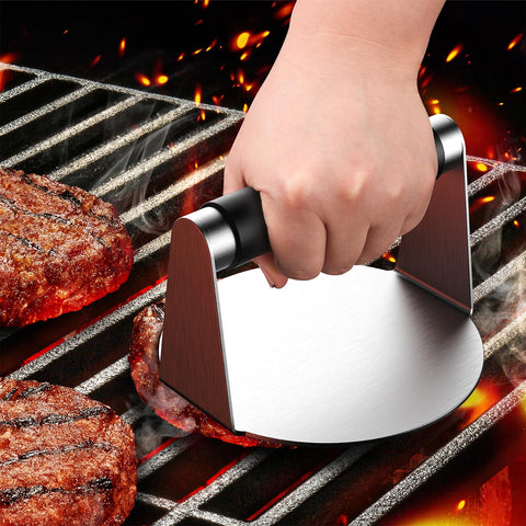 Pisol Stainless Steel Burger Press with polished surface and durable build