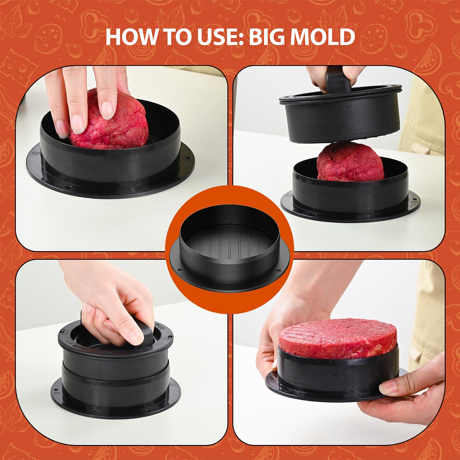 Pisol wax papers set prevents sticking and simplifies patty separation.