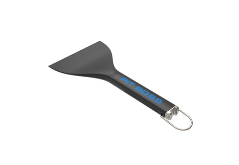 Pit Boss 40934 griddle scraper top view highlights durable heat resistance for cleaning.