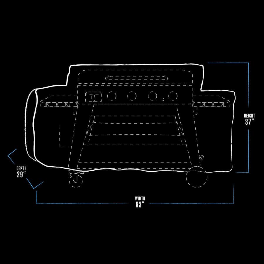 Pit Boss 4B Ultimate griddle cover closed fit secures full-length protection.