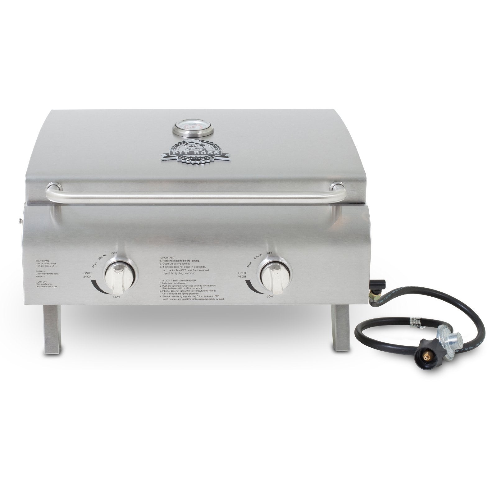 Pit Boss 75275 dome thermometer helps monitor cooking temperature.