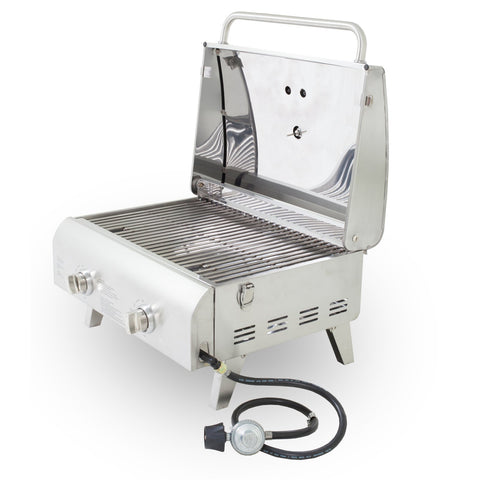 Pit Boss 75275 latching hood keeps grill secure during travel.