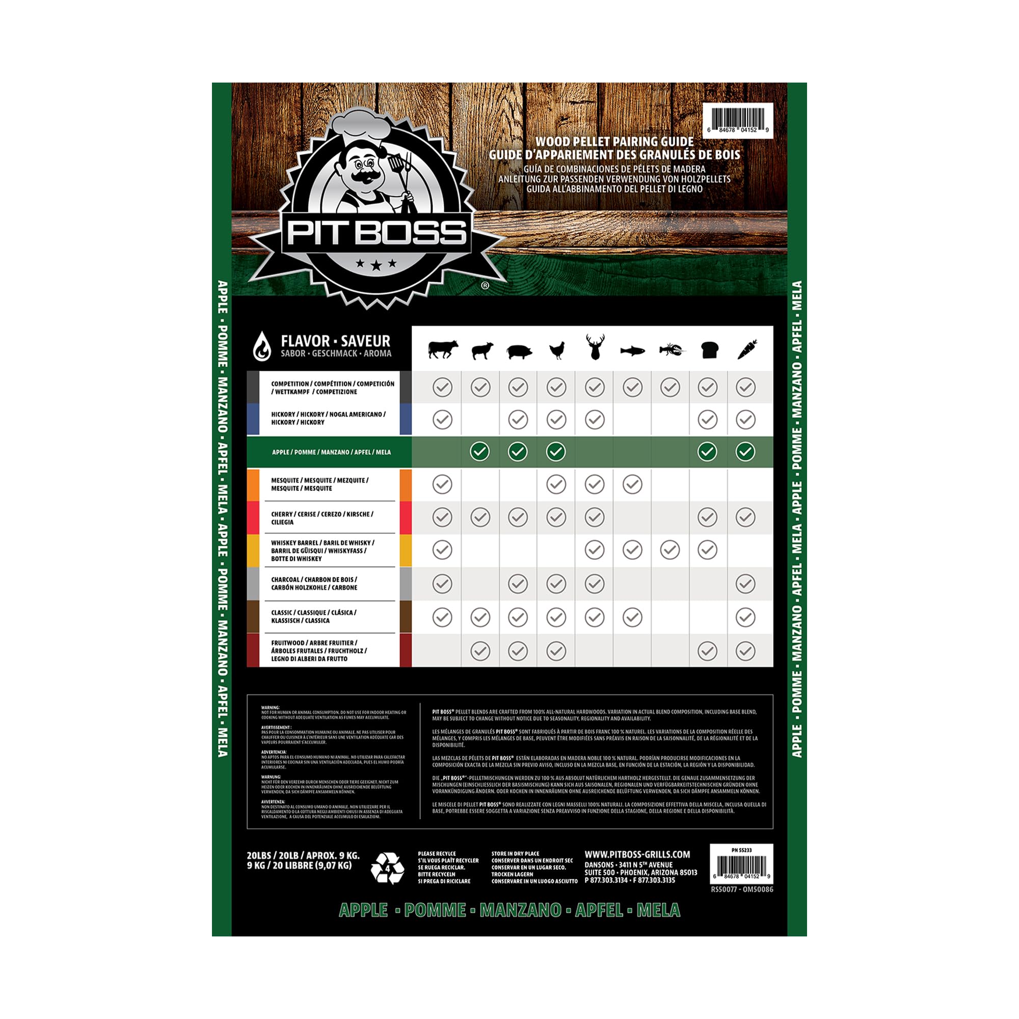 Pit Boss Apple Pellets deliver applewood flavor for poultry.