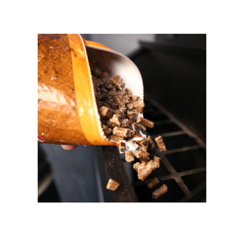 Pit Boss Cherry Pellets on grill delivering a mild smoky flavor