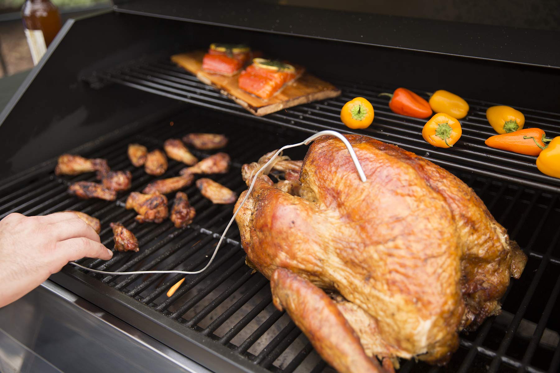 Pit Boss 6-inch meat probe with 48-inch high-heat woven wire for durable grilling.