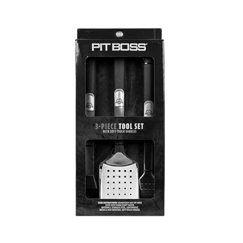 Pit Boss Soft Touch 3-Piece Tool Set enlarged hanging loops keep tools within reach