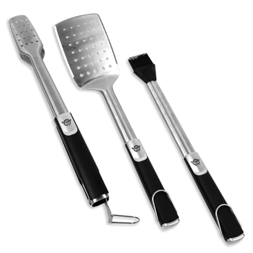 Pit Boss Soft Touch 3-Piece Tool Set slotted spatula for flip control and easy cleanup