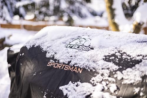 Pit Boss Sportsman 1100 grill cover back view blocks moisture and sun.