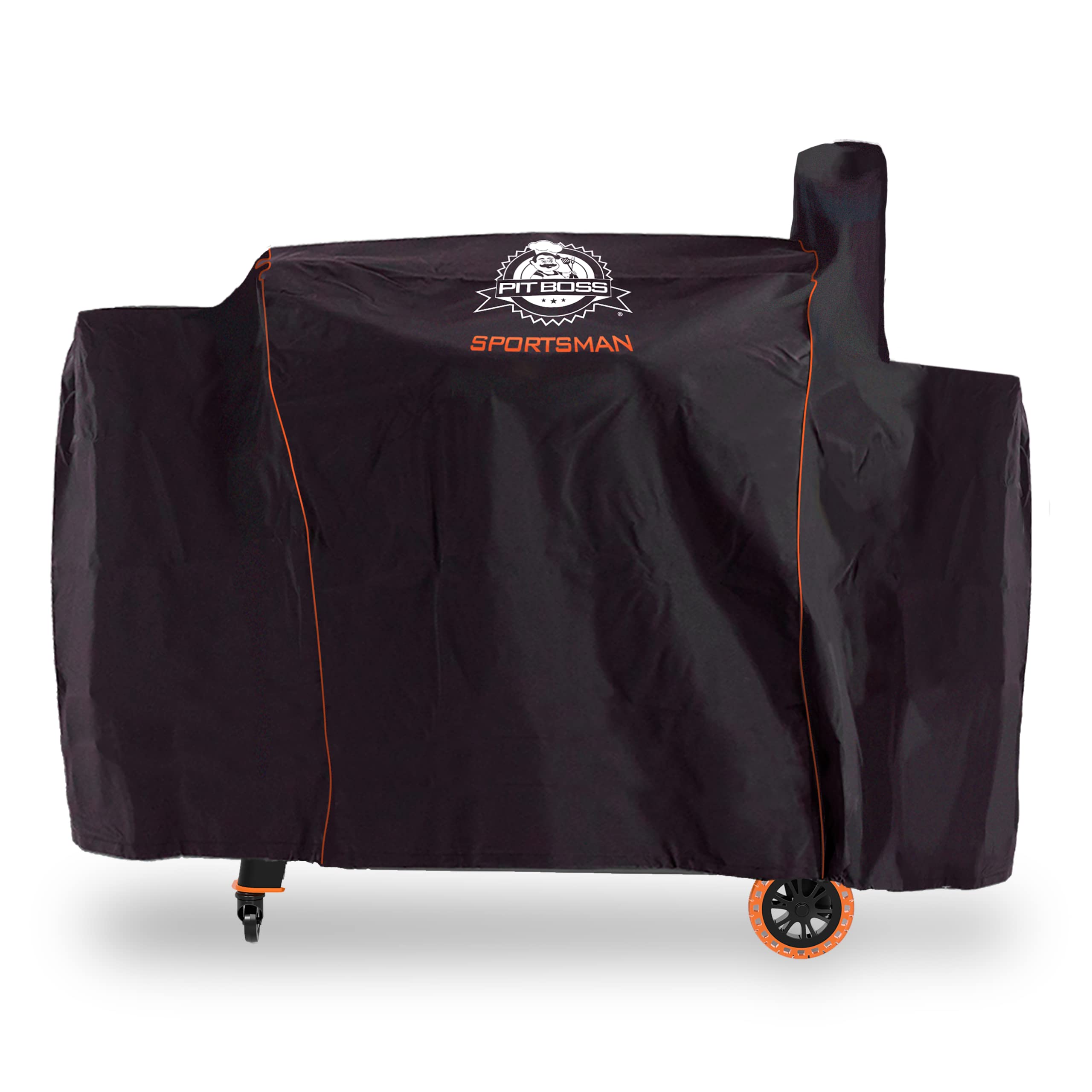 Pit Boss Sportsman 1100 grill cover front view protects against weather and dust.
