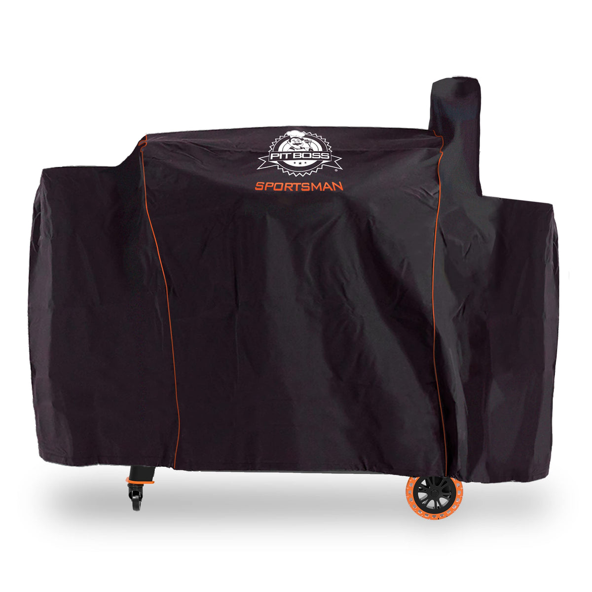 Pit Boss Sportsman 1100 grill cover front view protects against weather and dust.
