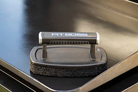 Pit Boss Ultimate Griddle Cleaning Brush showing scrub surface for efficient grilled-surface cleaning.