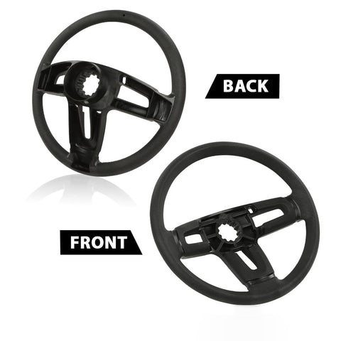 PIT66 mower steering wheel offers a comfortable grip during long mowing sessions.