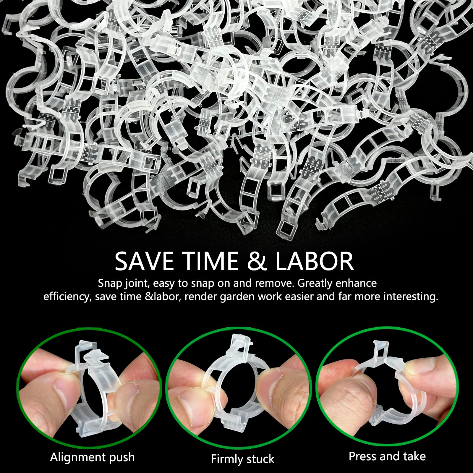 Piteno buckle design clip enables quick, secure plant fixing.