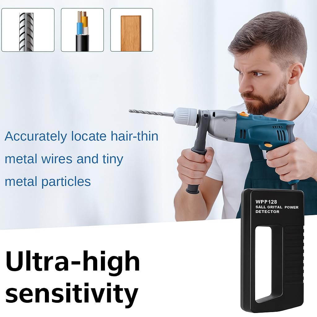 3-in-1 tool combines stud finder, wire detector, and metal scanner.