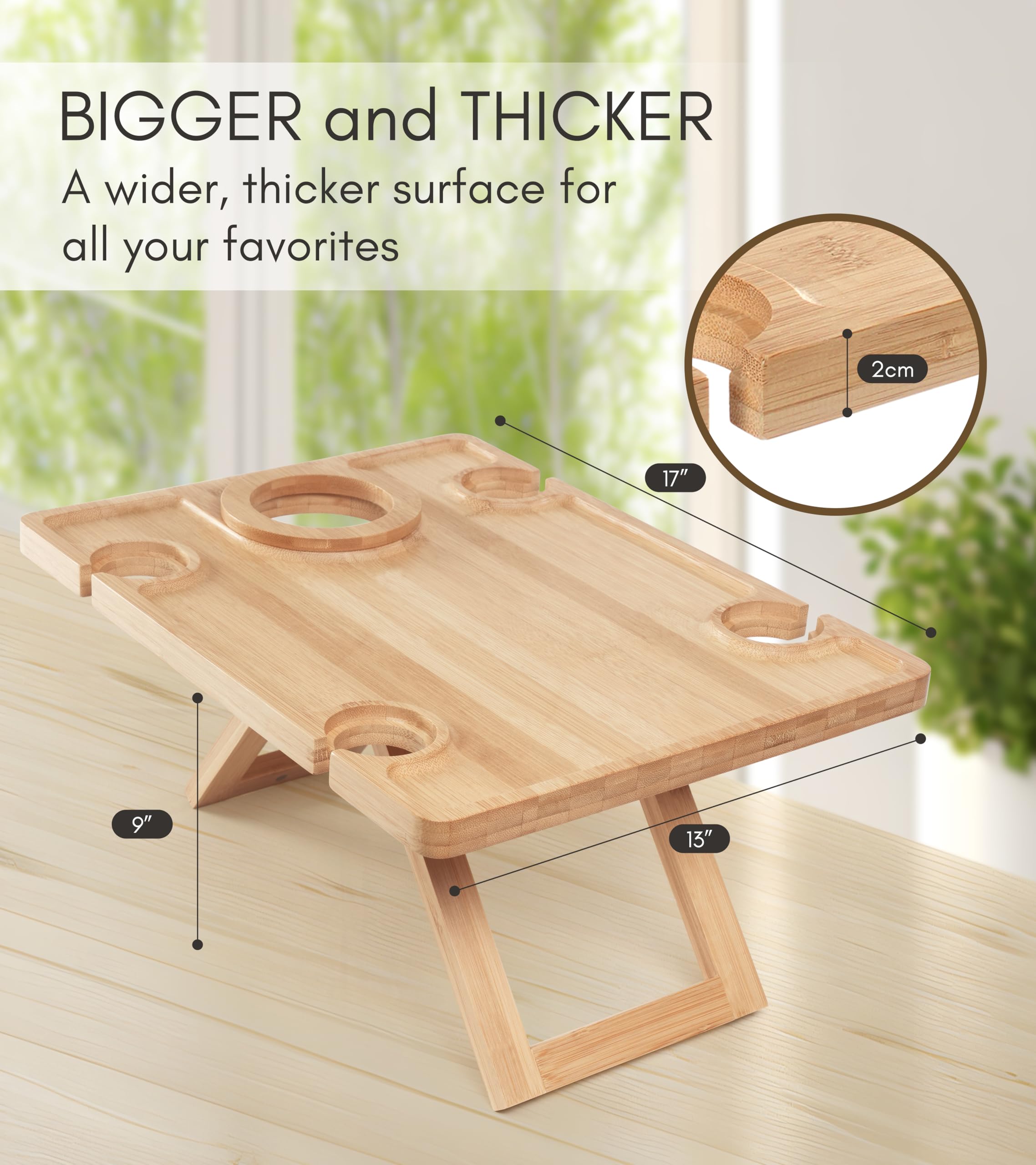 Piticco wine table bottle holder keeps bottles upright to prevent spills