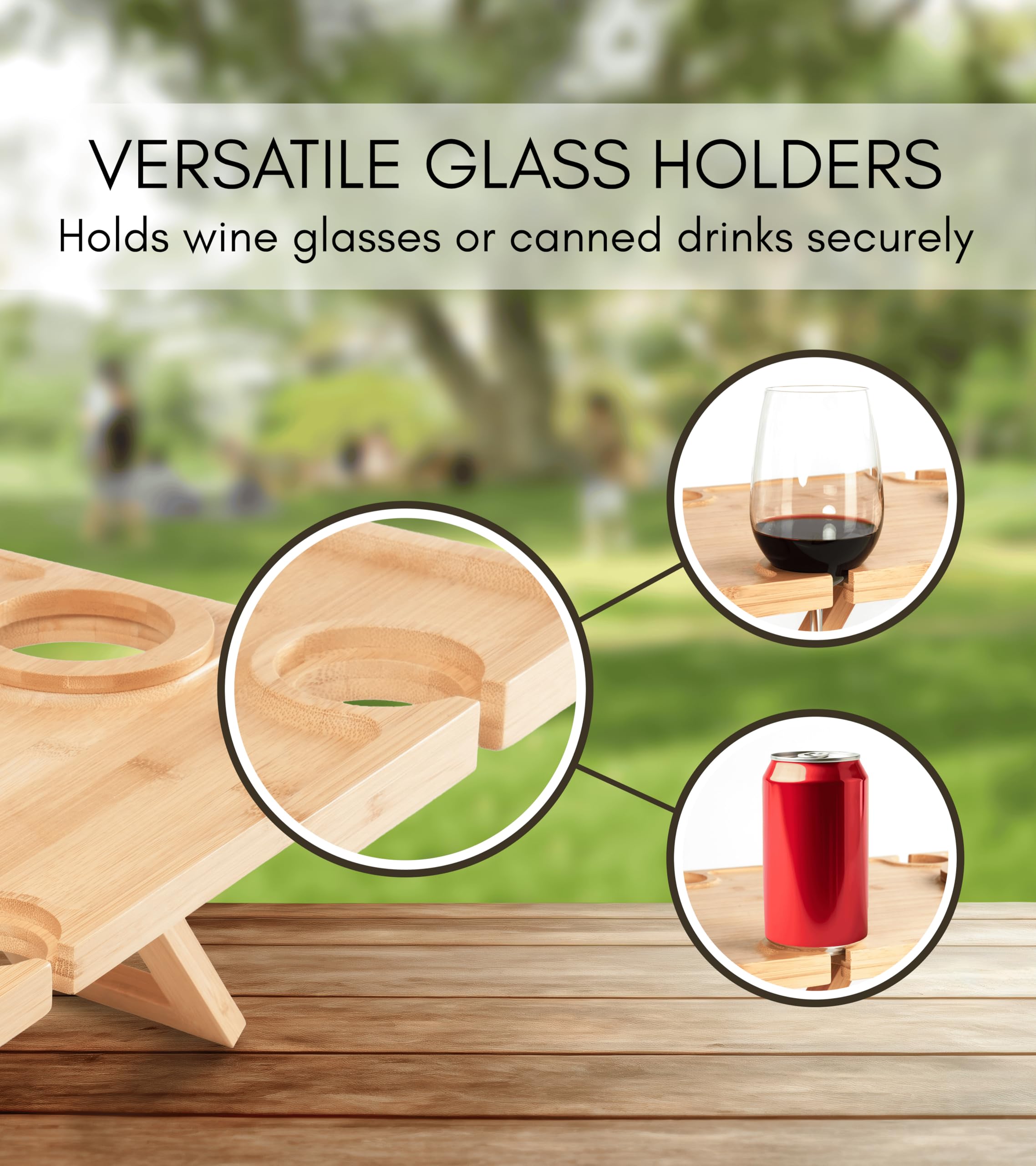 Piticco bamboo surface offers spacious space for snacks and drinks