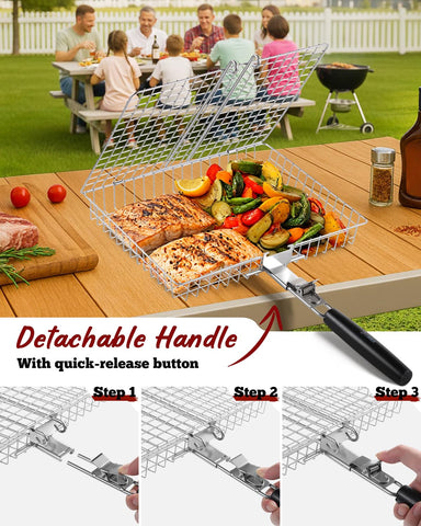 PitInnov hexagonal basket offers stable grilling for even browning