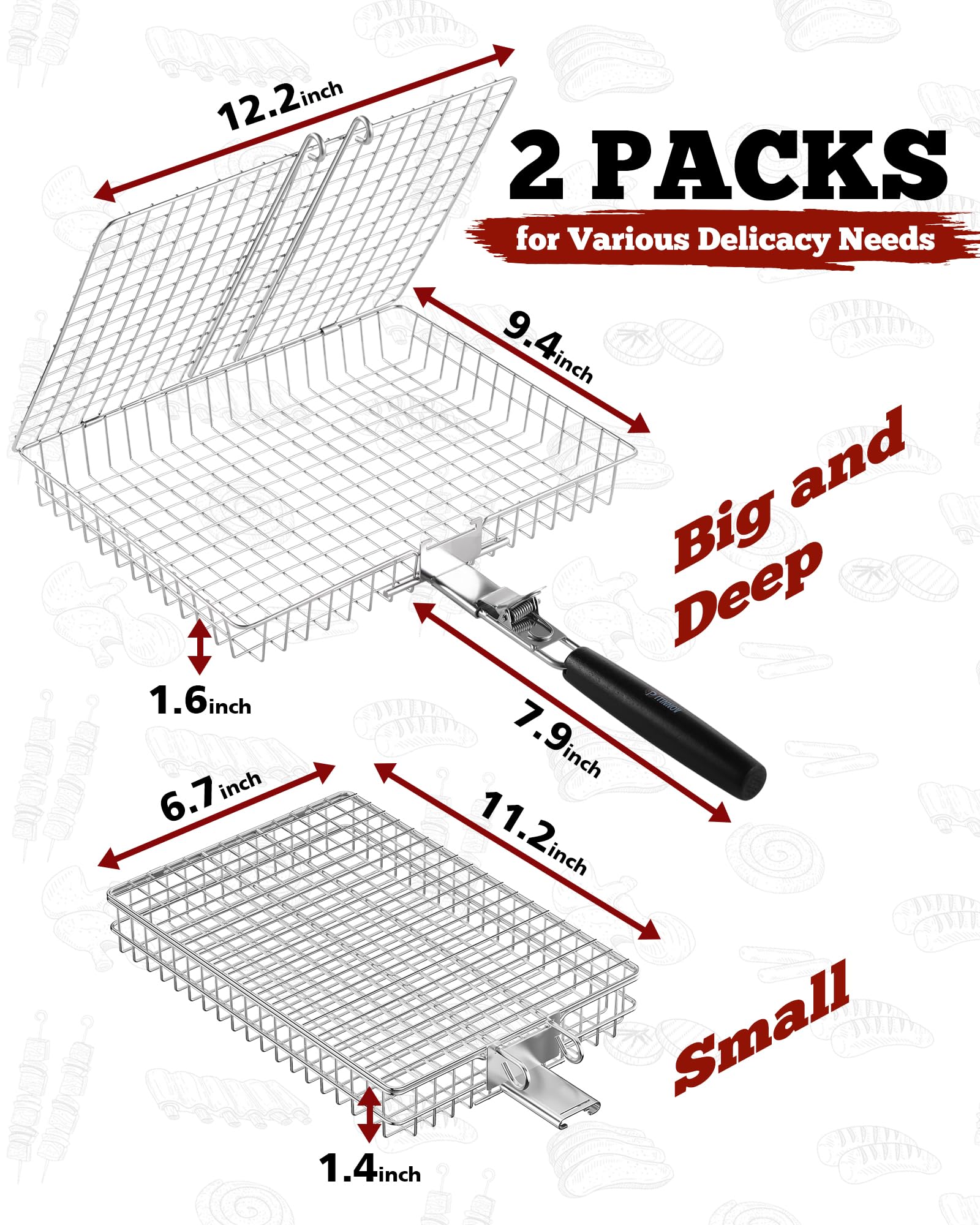 PitInnov Nesting Baskets small, great for vegetables and seafood on the grill.