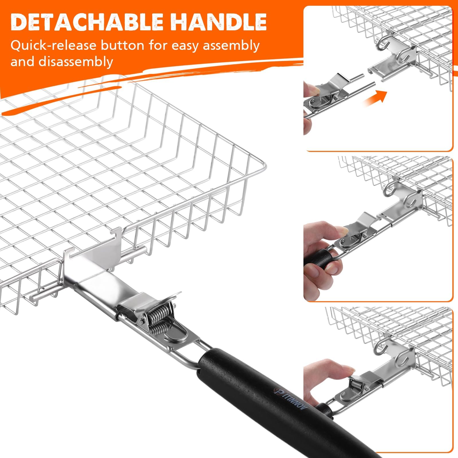 PitInnov optimized grilling experience with lockable grate for easy flipping
