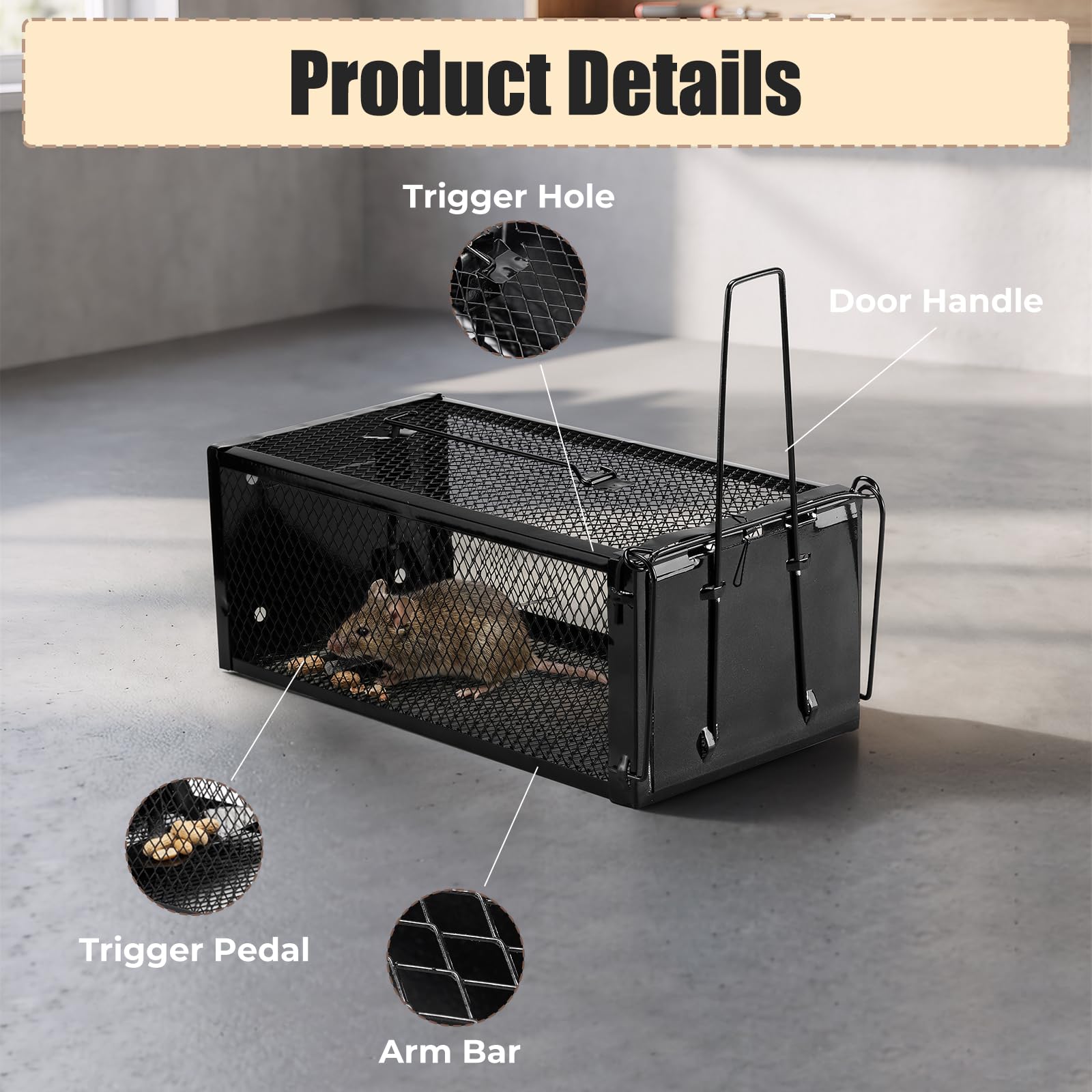 Pivmuth trap built with durable, chew-resistant material
