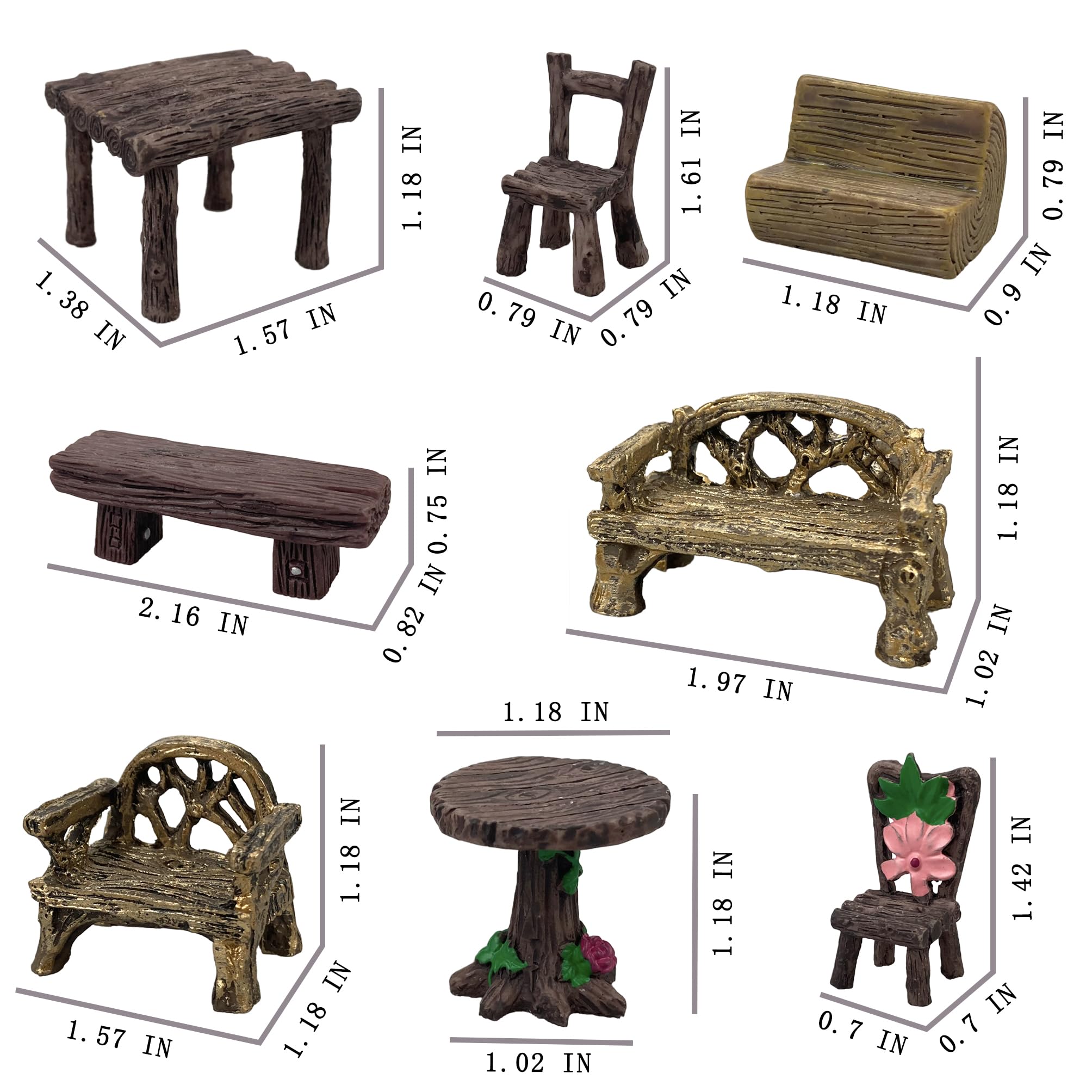 PIVNASY resin miniature furniture showcases fine craftsmanship for durable garden decor.