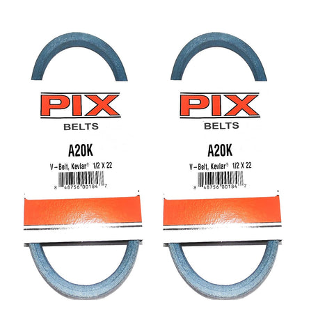 PIX A20K belts two-pack for Troy-Bilt GW-1128, Kevlar durability for lawn care