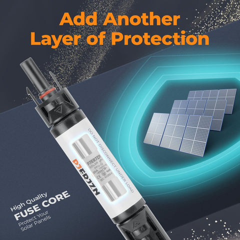Pjerjzn pv fuse inline connector connected to panels ensures safe current flow