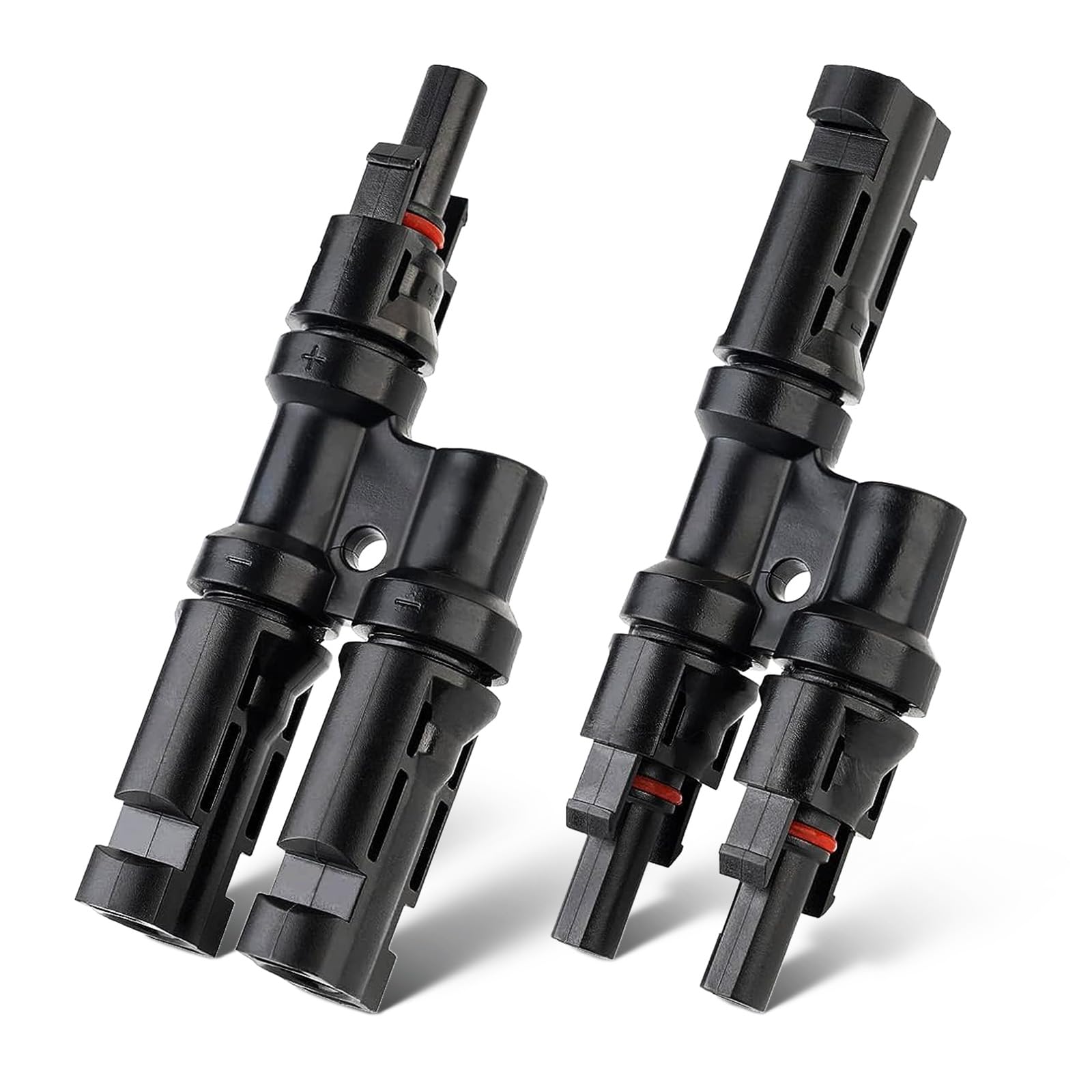 Pjerjzn solar Y-branch connector two-to-one for parallel solar panel setups.