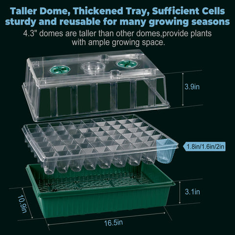 PJT capillary mat and reservoir maintain consistent moisture for seeds.
