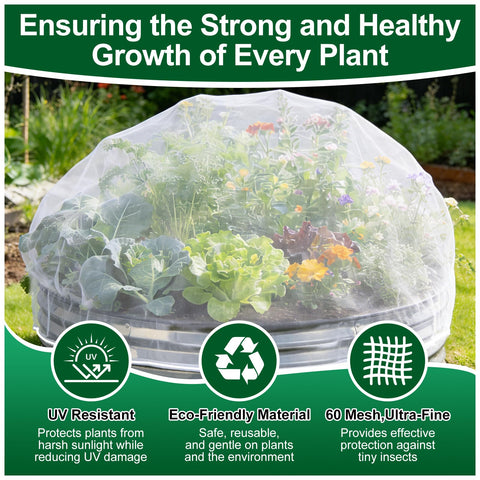 PJT drawstring garden cover shows quick, secure installation.