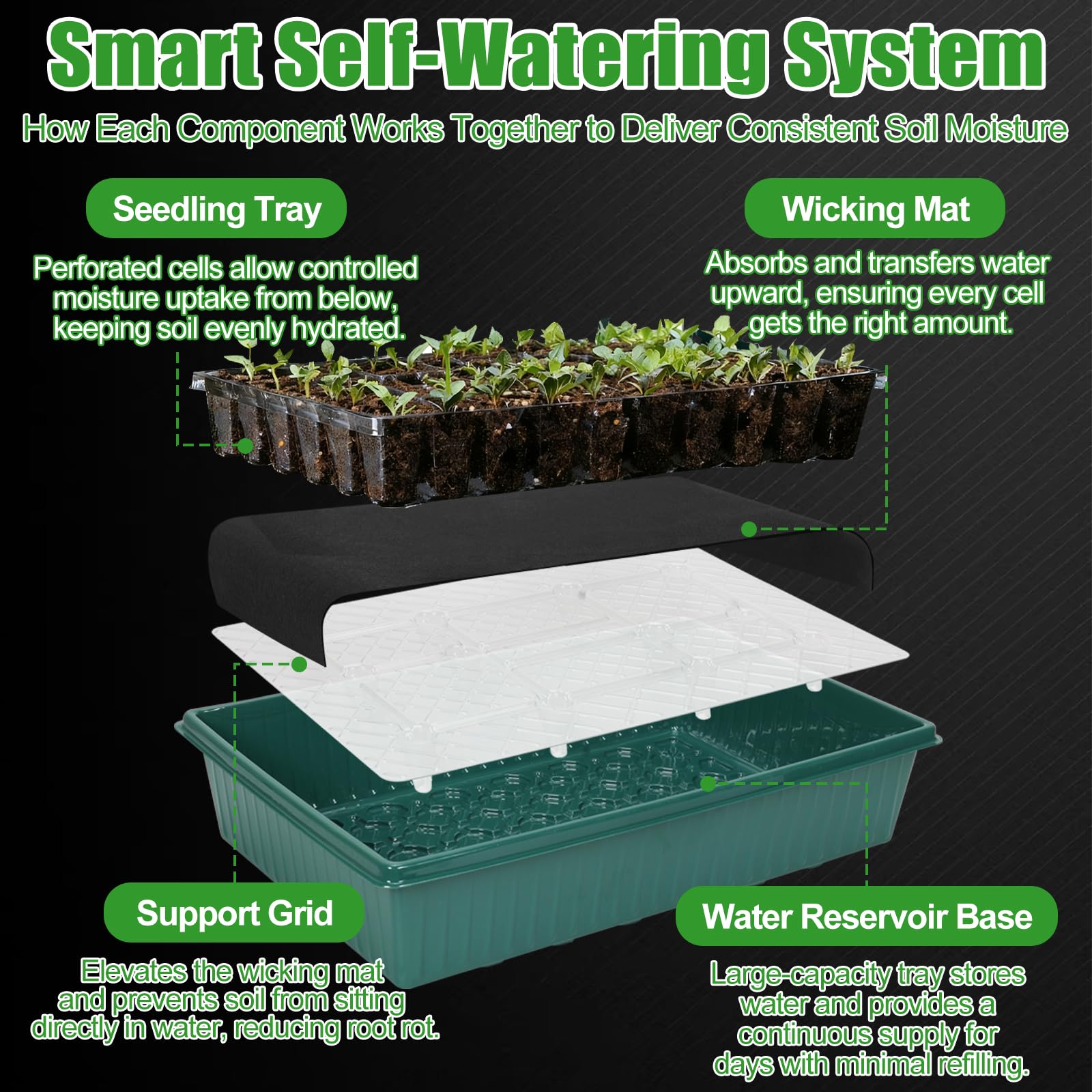 PJT heat mat maintains stable surface temperature to support uniform germination.