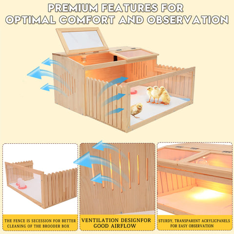 PJYRTOQ spacious 32x16x16 brooder for many chicks
