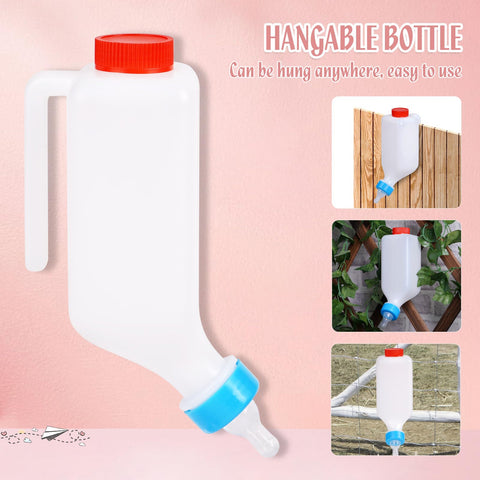 PKNYBZH durable plastic goat feeding bottle for daily farm use