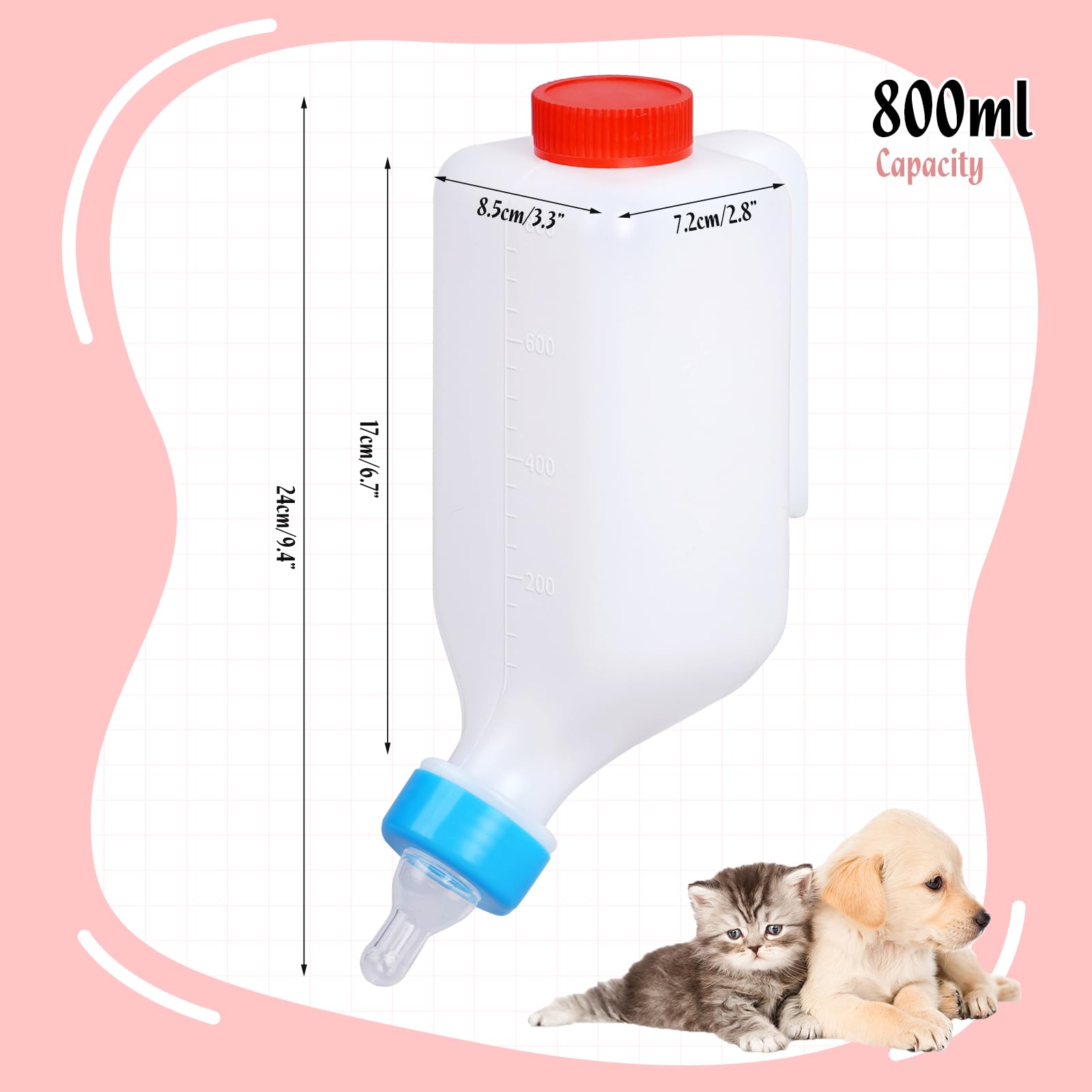 PKNYBZH goat sheep piglet feeding bottle suited for mixed farm use