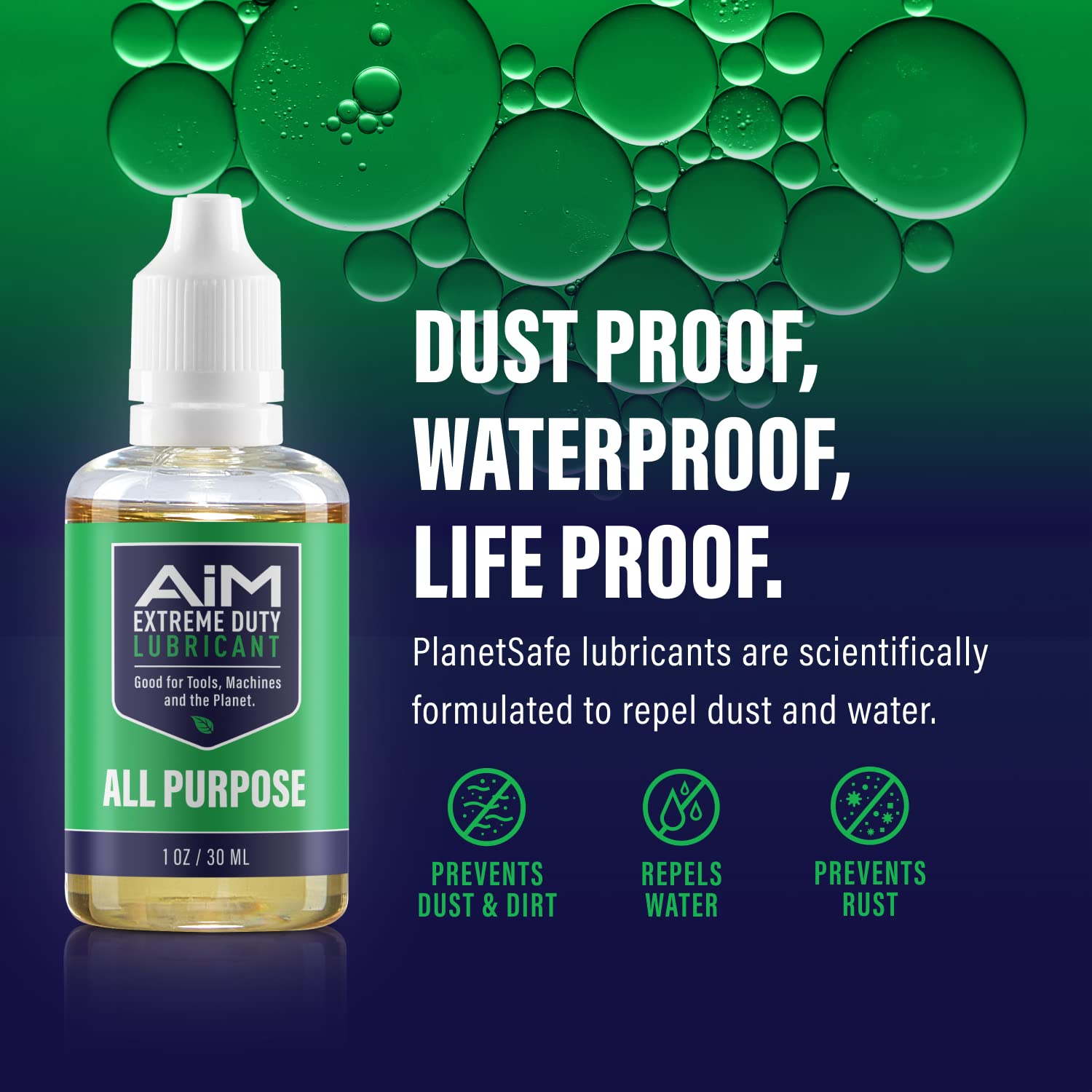 PlanetSafe Eco-friendly Mineral Oil Formula supports tool longevity and smooth performance.