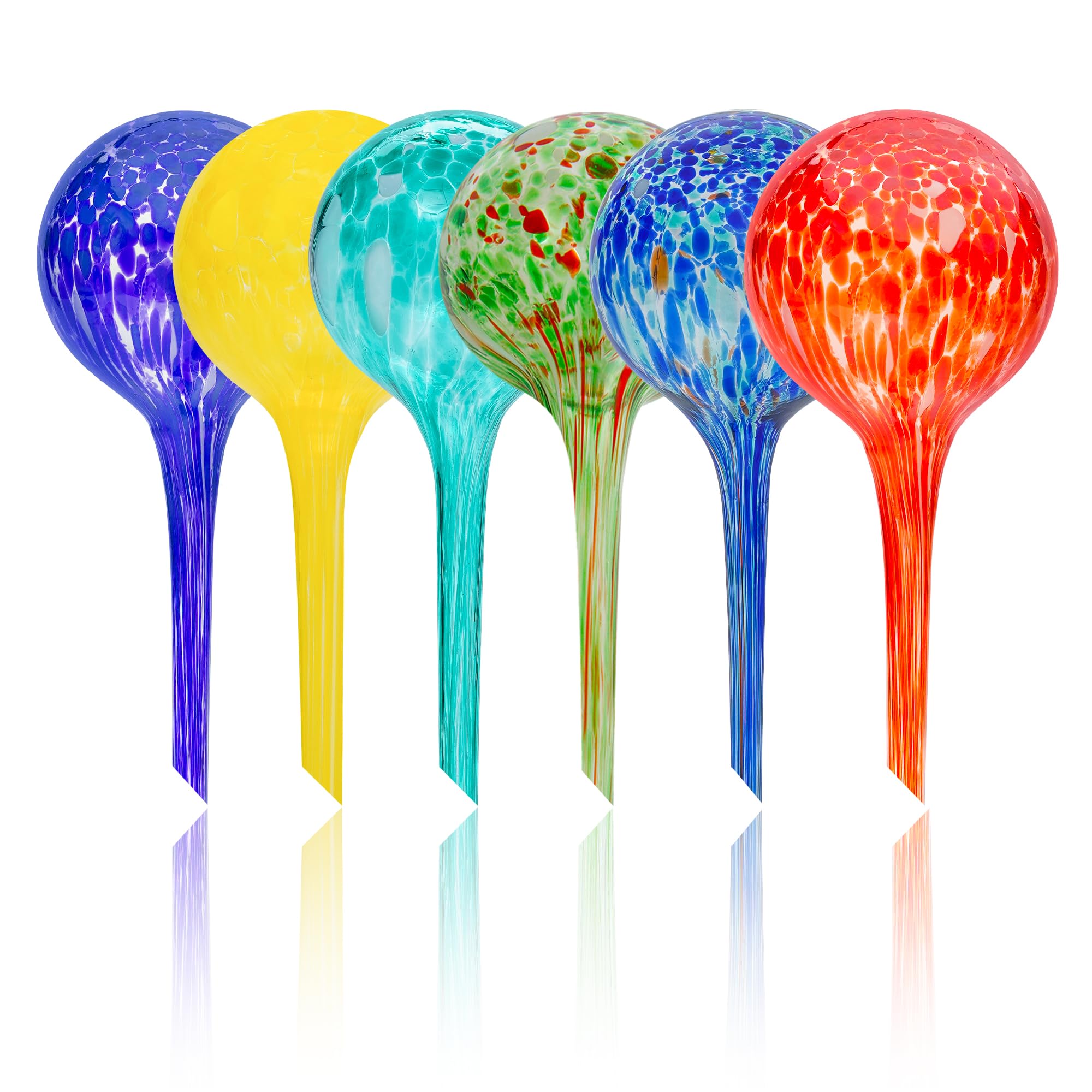 PlanKKers iridescent self-watering globes glow with rainbow colors for indoor plants