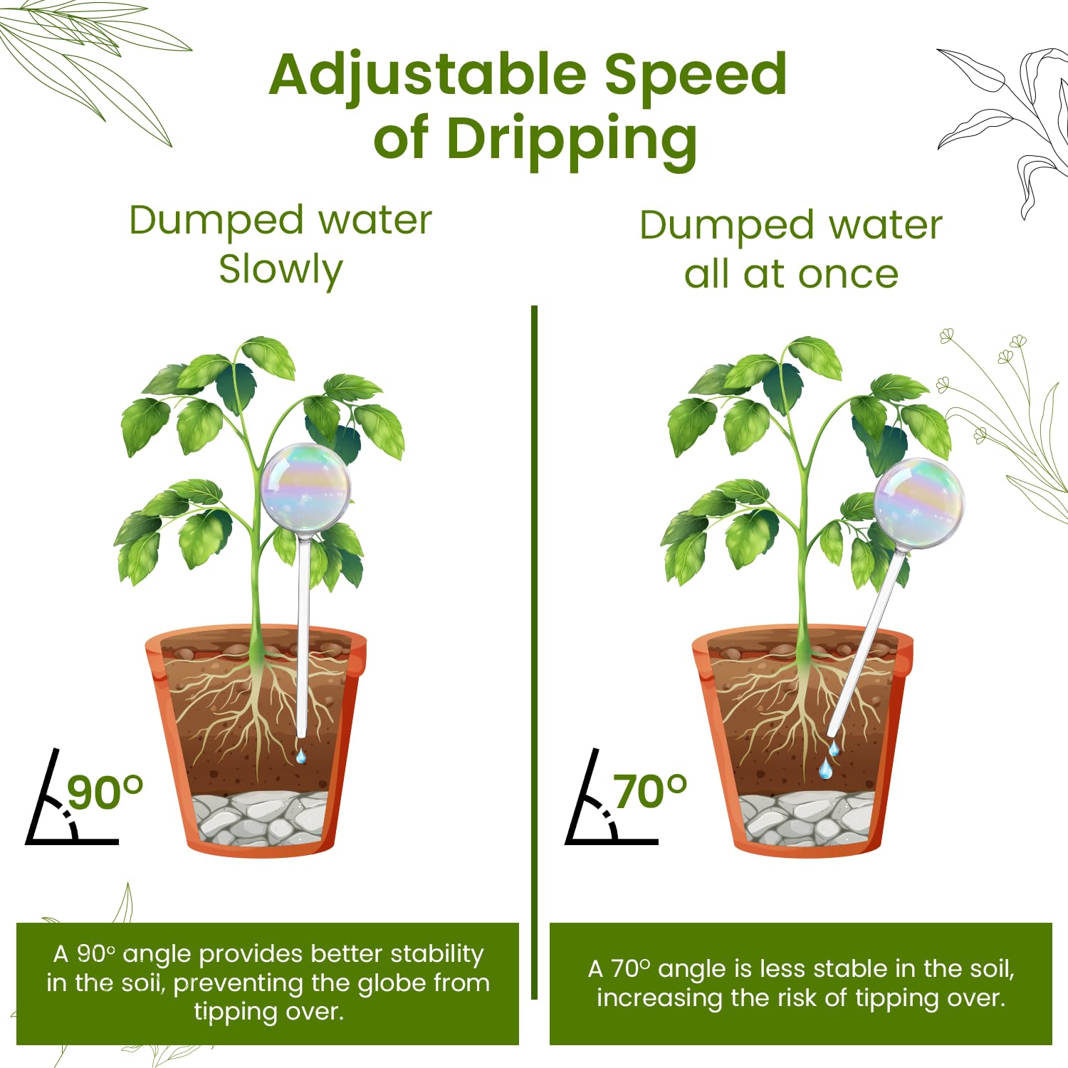 PlanKKers no-dry-soil globe helps keep pots evenly hydrated.