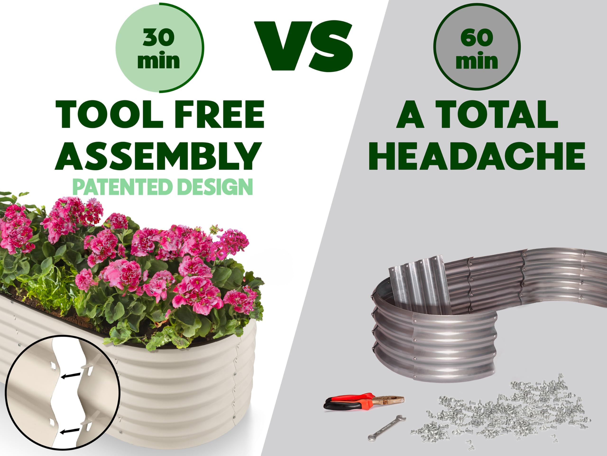 Plant & Plot 18-inch tall raised bed in use for contained, elevated planting