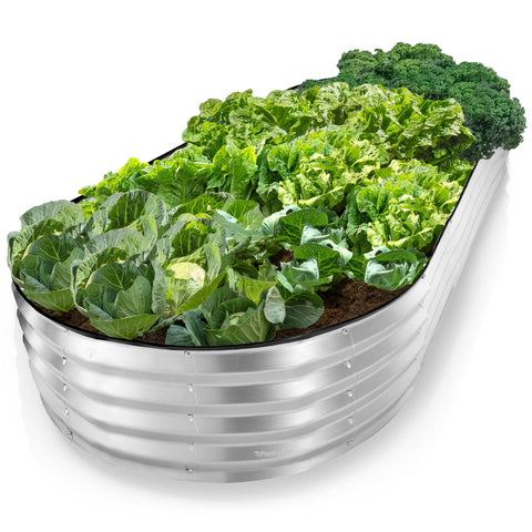 Plant & Plot galvanized raised bed with tool-free assembly for quick setup.