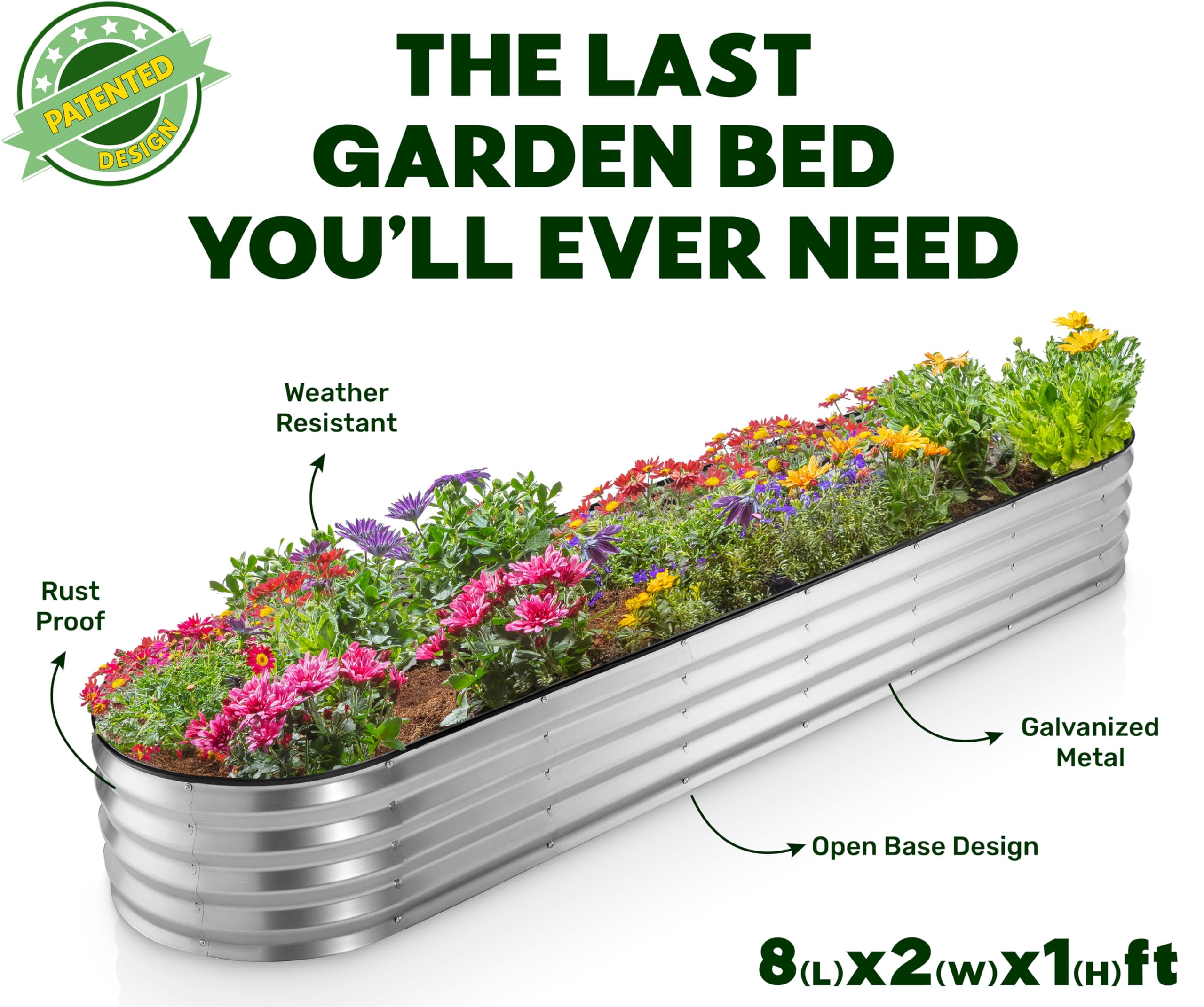 Plant & Plot large metal garden box fits patios and yards
