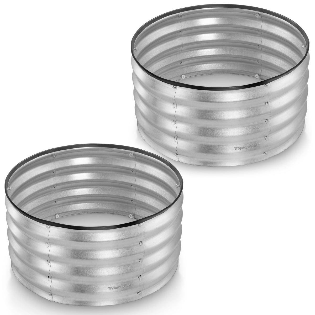 Plant & Plot round galvanized bed: easy tool-free assembly for your garden.