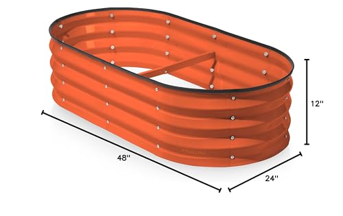 Rust-protection coating on Plant & Plot galvanized bed outdoors
