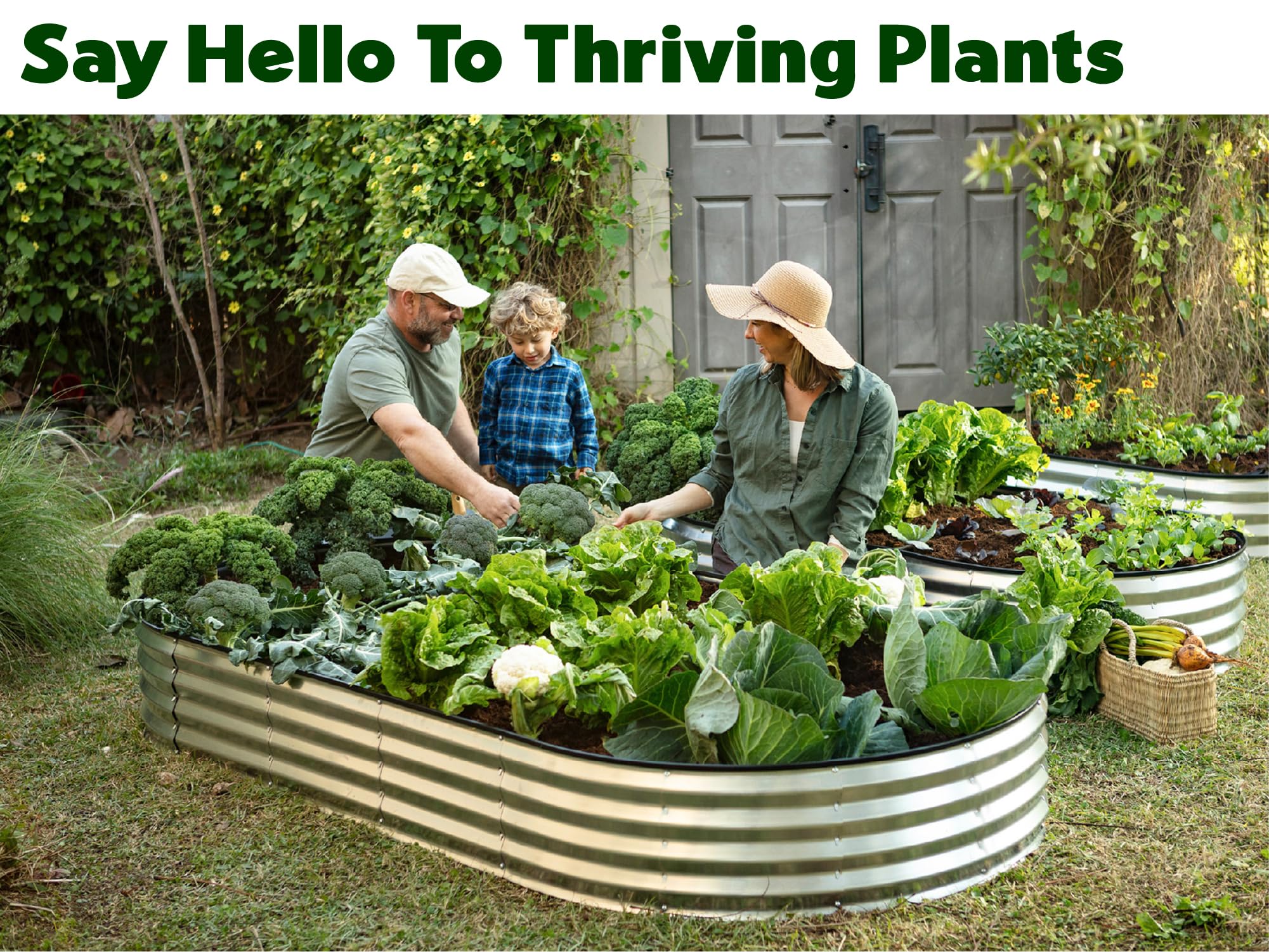 Plant & Plot zinc-coated bed resists rust and corrosion for outdoor use.